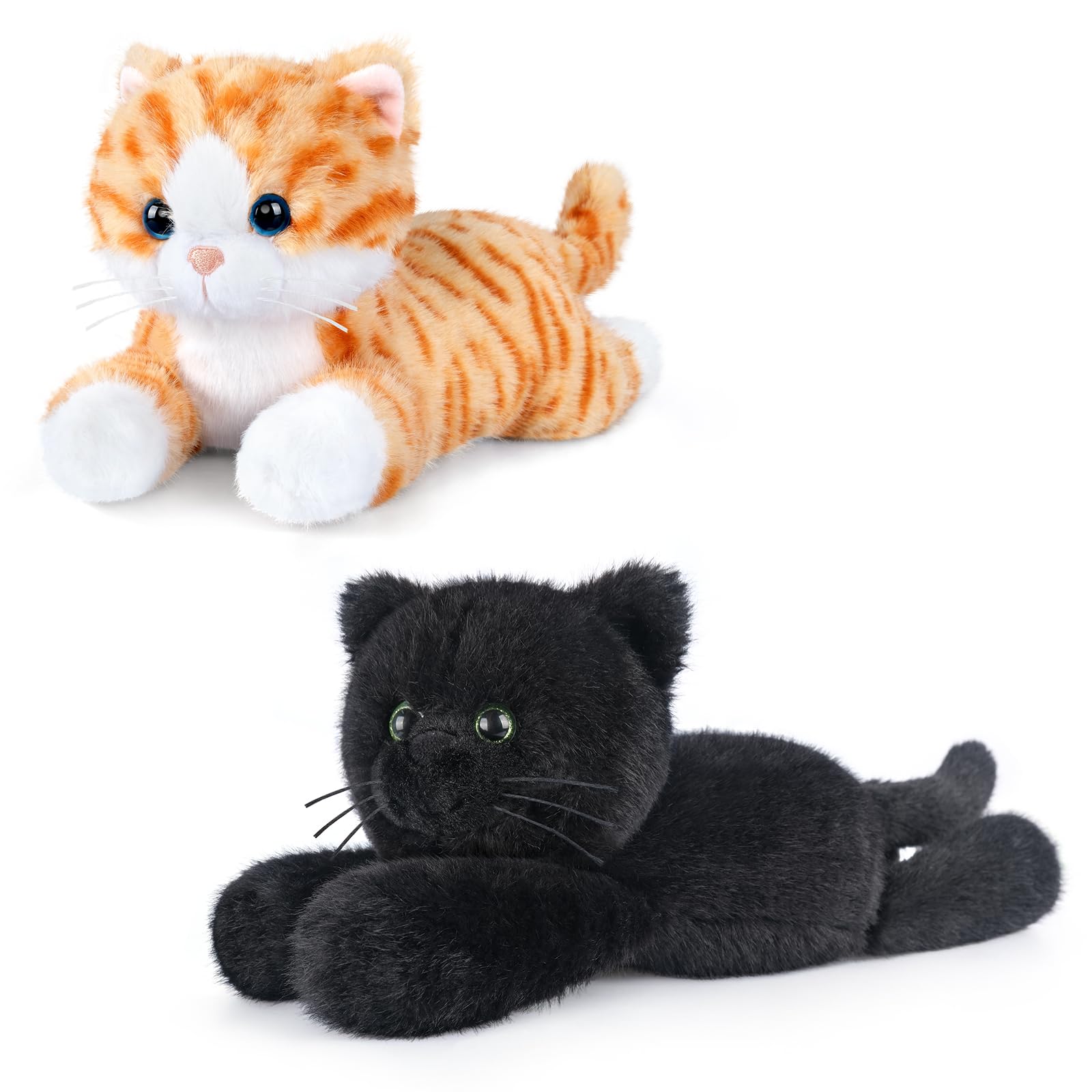 Heatable Coolable Black Cats Stuffed Animals Microwave Heating Pad Animal for Discomfort Black Cats Plush for Companion Cat