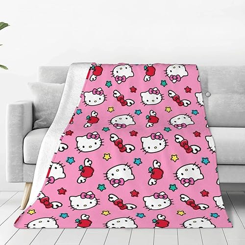 Manta súper suave, bonita manta de dibujos animados, cálida, ligera, acogedora para todas las estaciones, manta de franela para niños y adultos,