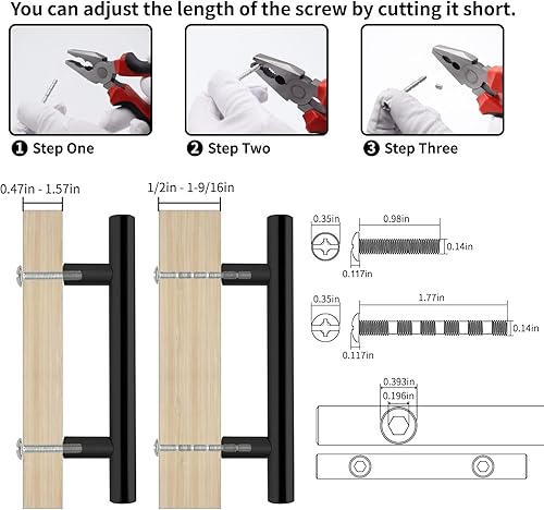Miniatura 3 de Goldmic Paquete de 30 tiradores de gabinete de 5 pulgadas de acero inoxidable negro mate para manijas de gabinetes de cocina, tiradores de cajones