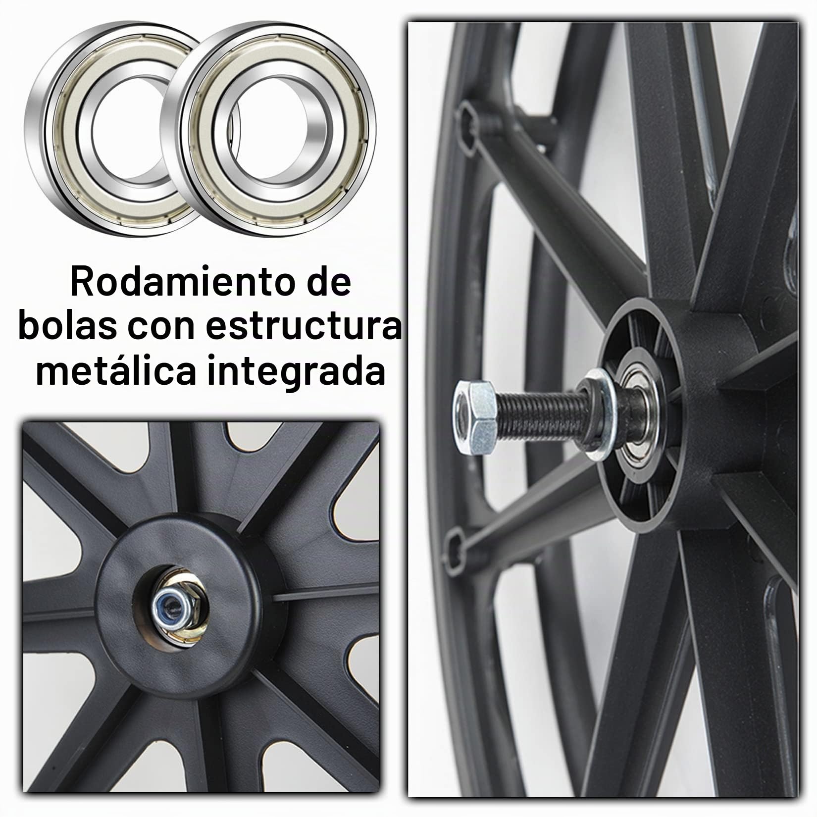 ESOYAWE Conjunto De 2 Rueda Trasera De La Silla De Ruedas, 24 Pulgadas No Neumática Prueba De Pinchazos Sólido Rueda De Silla De Ruedas Manual, Ruedas para Sillas De Ruedas De Repuesto