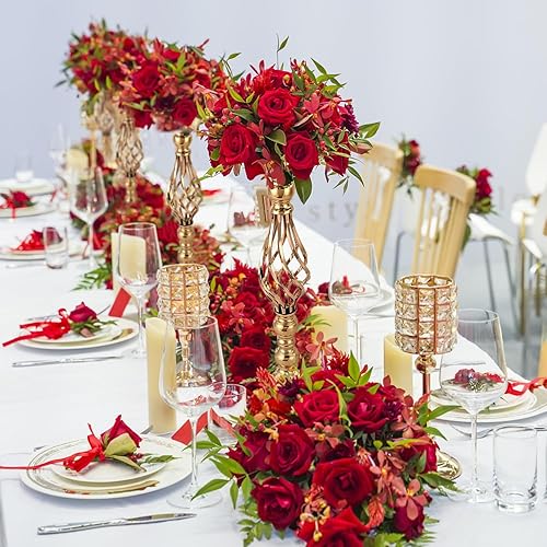 Miniatura 3 de 12 soportes de metal para arreglos florales, portavelas de metal de 20 pulgadas de alto a granel para decoración de mesa de boda y decoración del