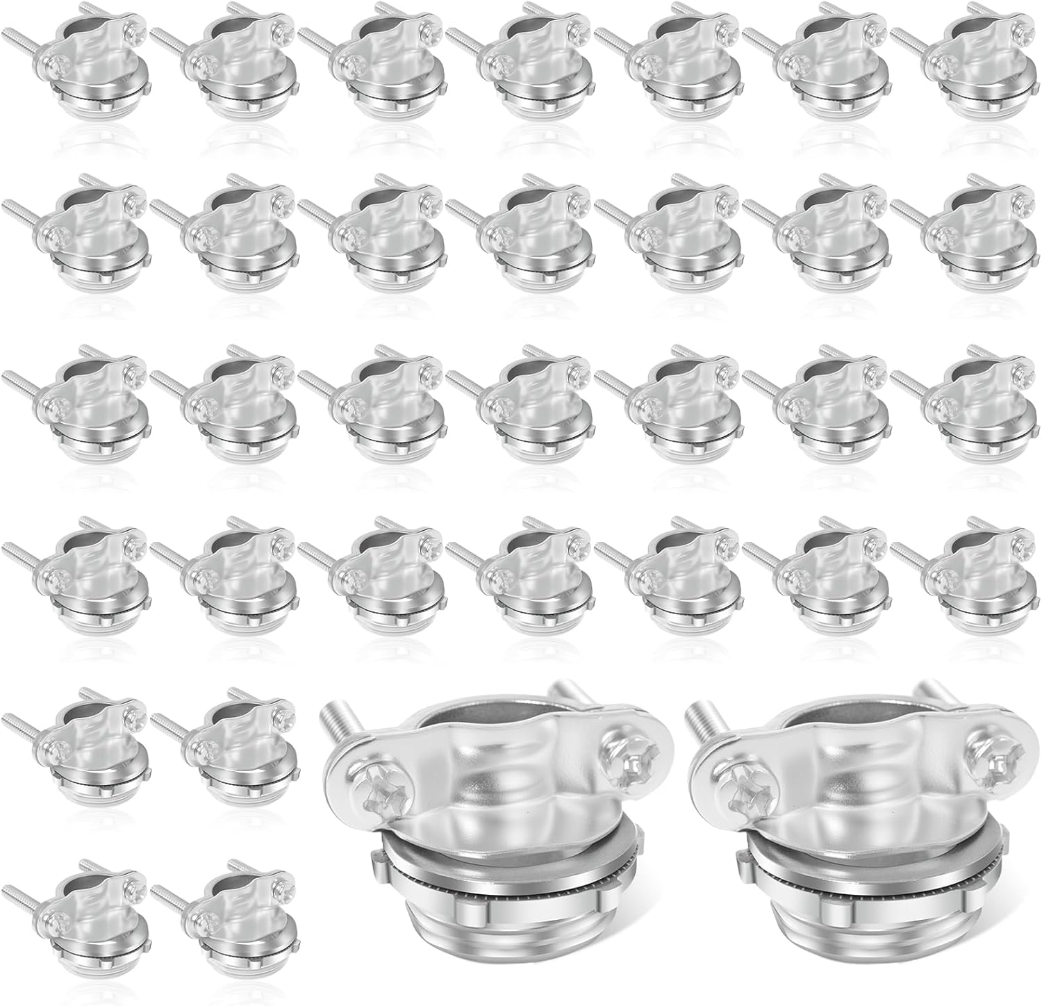 40 Pack 3/4" Cable Connectors for Romex, Zinc Alloy Wire Clamps for Metallic Conduit Protect Cables, NM Cables, Electrical Box, Silver