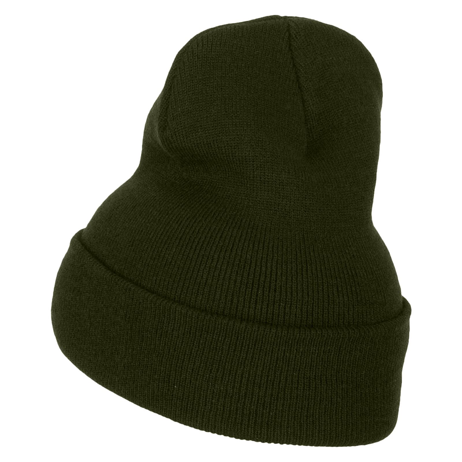 Golden Retriever Head Embroidered Long Knitted Beanie - Olive OSFM