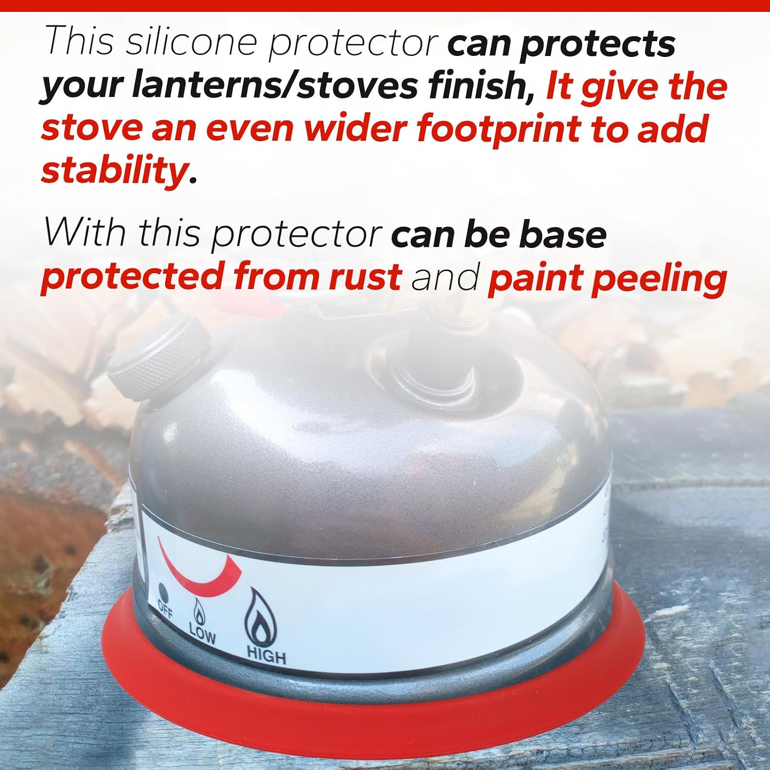 Camping Dual Fuel Stove Silicone Base Protector Suitable for Coleman Models 533, Protects Against Scratches and Enhances Stability（red）