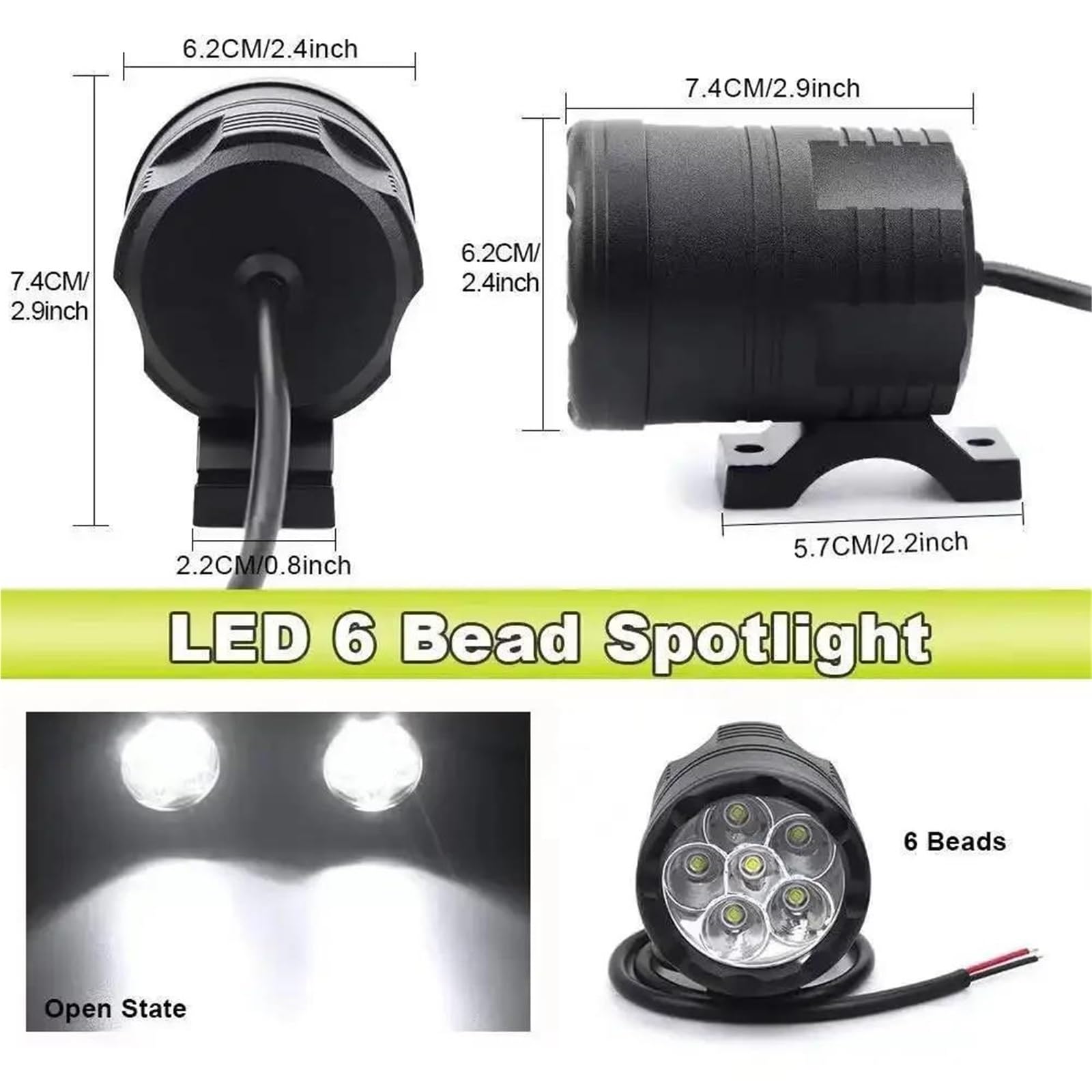 Reflektor motocyklowe Uniwersalne Reflektory Motocyklowe 12V Przednie Światła 10W Lampa Przeciwmgielna LED