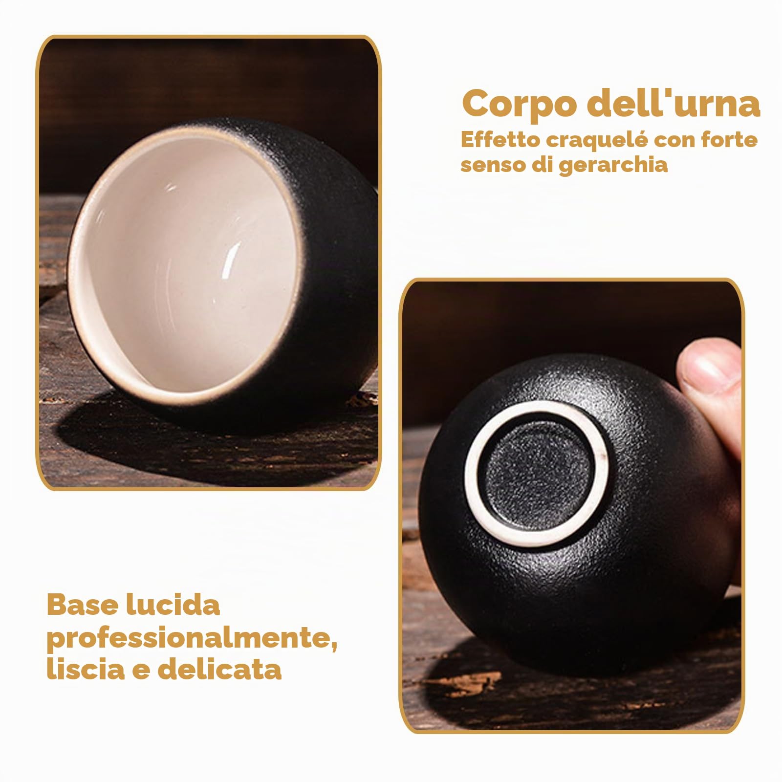 Urna per ceneri di animali domestici, in ceramica, fatta a mano, regalo commemorativo con scatola fotografica (bianco opaco, media)