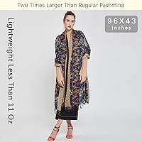 Vista 6 de DANA XU Lujosa bufanda de cachemira floral de gran tamaño, 100% de lana pura, extra grande, cálida, chal y envoltura para mujer