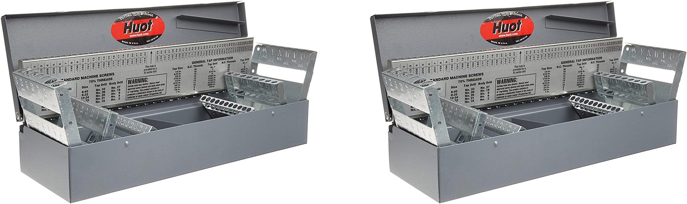 Huot 11700 Combination Jobber Length Drill Bit Index for Sizes 1/16" to 1/2" in 1/64" Increments, A to Z, and #1 to #60 (2)