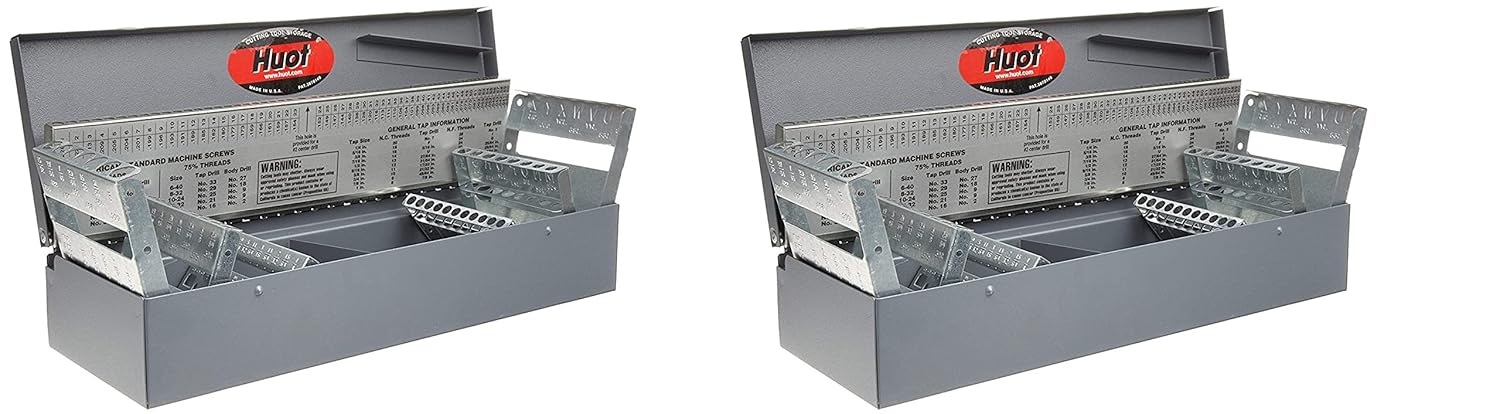 Huot 11700 Combination Jobber Length Drill Bit Index for Sizes 1/16" to 1/2" in 1/64" Increments, A to Z, and #1 to #60 (2)