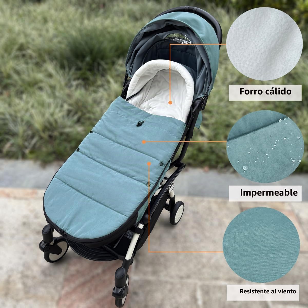 Saco universal para cochecito Babyzen YOYO/YOYO2 y Bugaboo, base de tela impermeable, fácil de limpiar, funda cálida para cochecitos