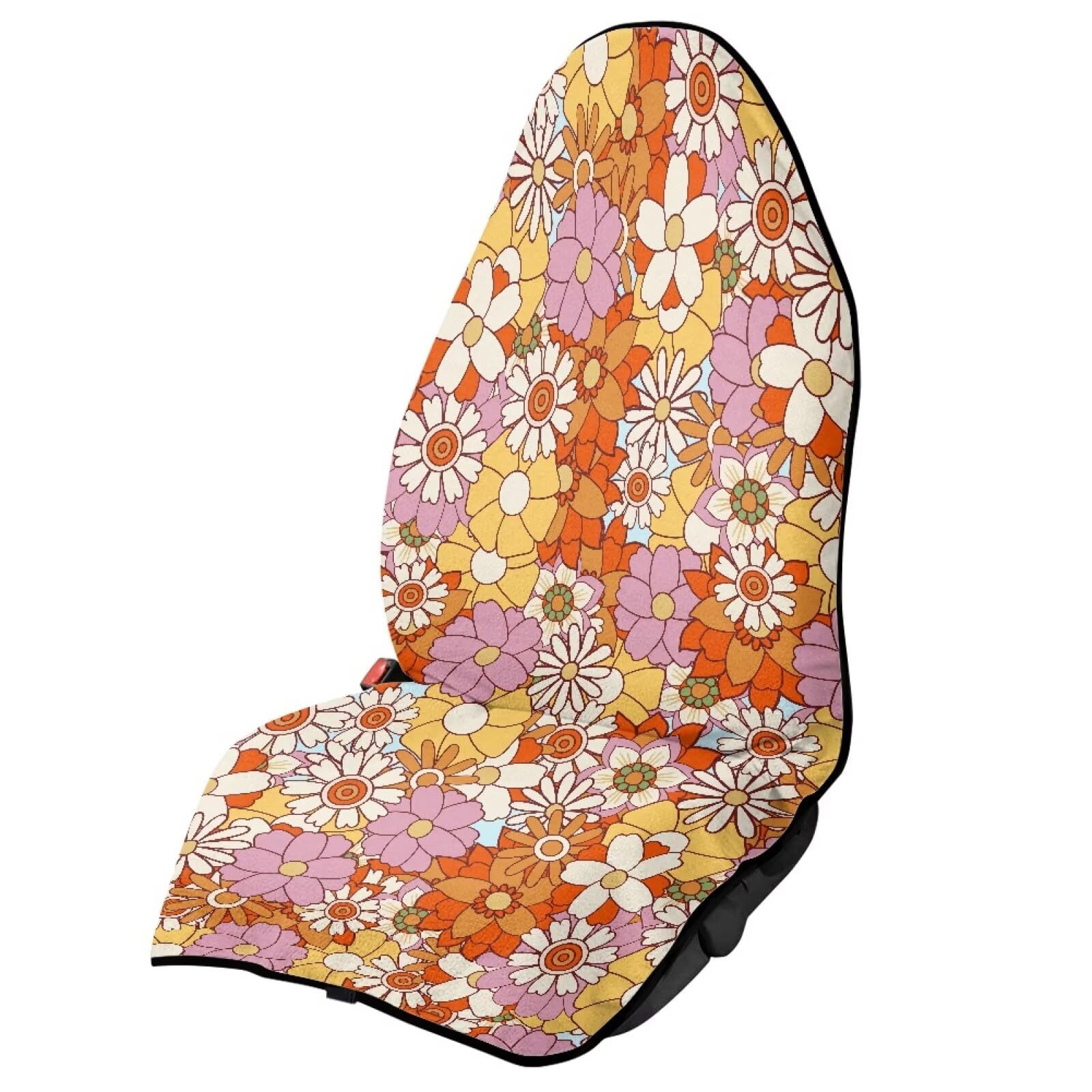 Daisy Flower Car Seat Towel Cover Front Car Seat Covers Universal Front Seat Cover Waterproof Soft Auto Seat Covers Anti-Slip Universal Fit for Auto Truck Van SUV