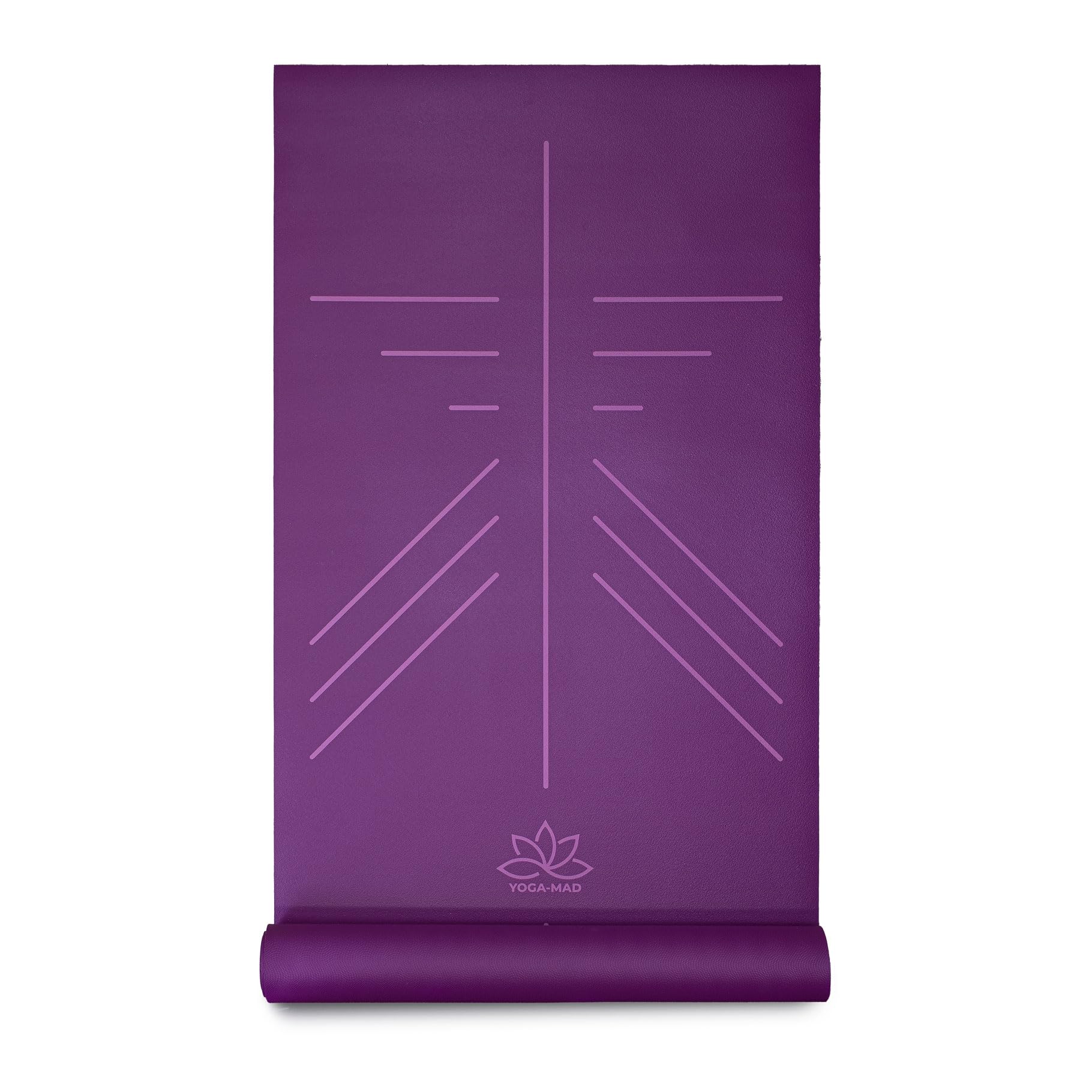 Yoga-Mad SureGrip Eco Alignment Yoga Mat, Purple