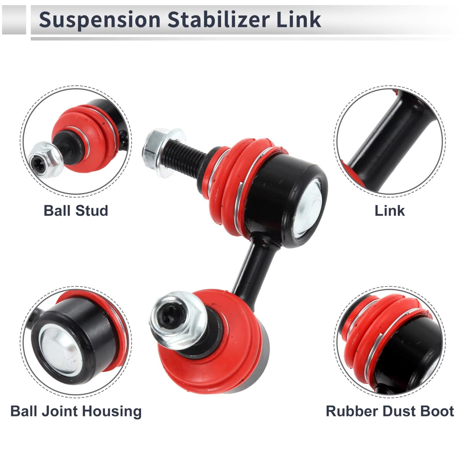 Bieletas de Barra estabilizadora Delantera (2 Piezas) Kit de bieletas de Barra estabilizadora Delantera K80487/K80488 Compatible con Acura RSX 2002 2003 2004 2005 2006