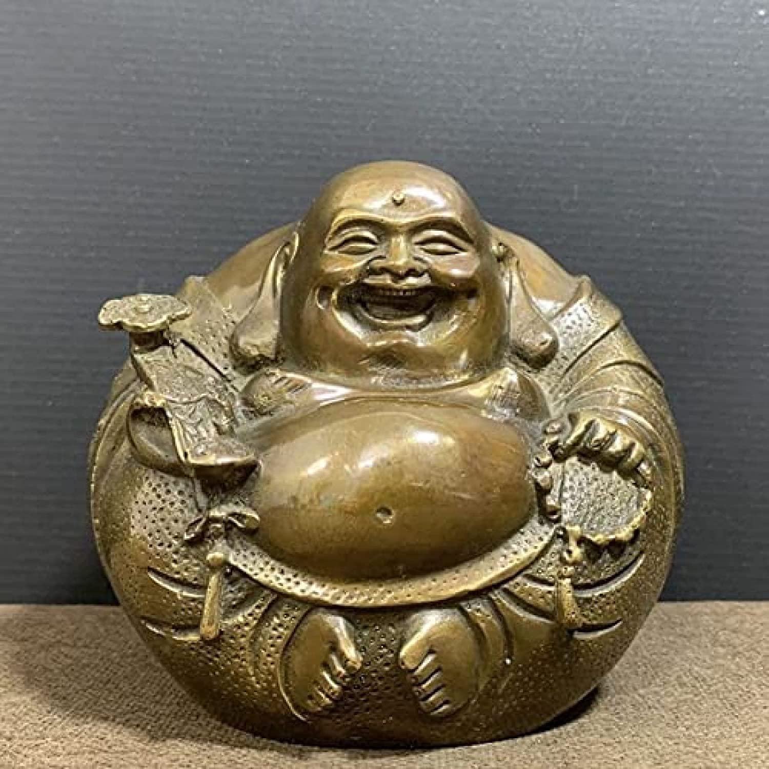 Figurka Ogrodowa,Do domu Kuchnia i jadalnia Zewnętrzne patio, trawnik i rzeźby ogrodowe Statua Figurka Ozdoby Dekoracja Buddy, Budda Maitreya Dekoracyjny Mosiądz Antyczne rękodzieło Kolekcja