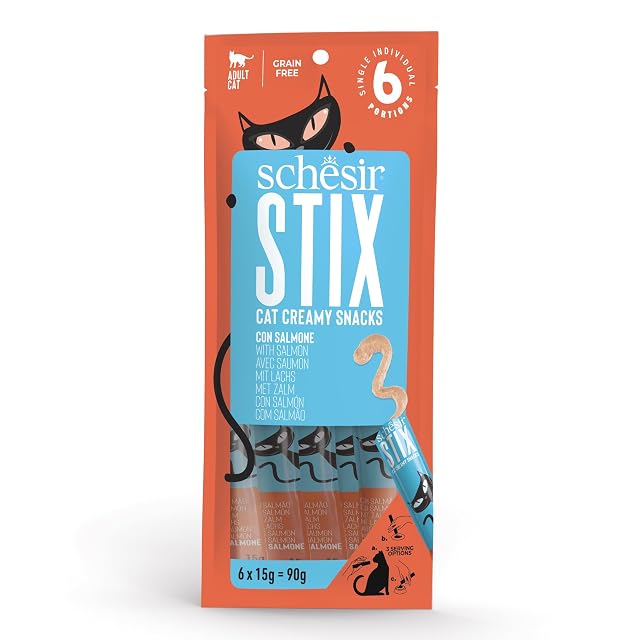 Schesir Stix Snack Cremoso para Gatos de 6 x 15 g