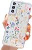SUYACS Samsung Galaxy S21 Case Cute Chic Glitter Wild Flowers Floral Cover for Women Girl para Mujer Soft Epoxy Slim Protective Clear S21 Phone Case 5G 6.2 Inch Flower c