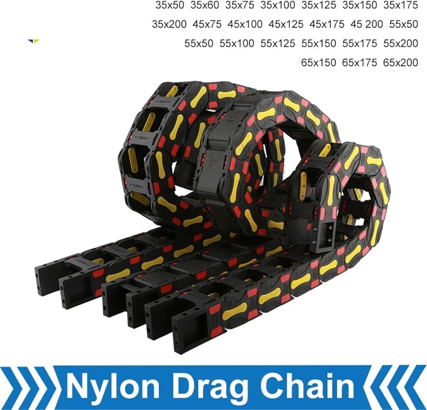Opening Towing Transmission Cable Chain Frame with End Connector Closed Drag Chain(Closed,35x50 mm)