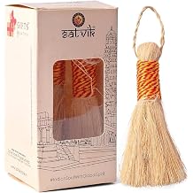 Satvik 1 Pc 5 Inch Banana Broom/Jhadu for Puja |Mandir/Temple Eco-Friendly Handcrafted Broom Puja Room | Banana Stem Leaf Fibre Brom for Dusting Cleaning Pooja Samagri Religious Hindu Ritual Items