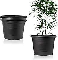 Vista 1 de KameL - Macetas de 5 galones para plantas - 5 macetas de vivero - Macetas de plástico grandes altamente duraderas y resistentes - Diseño de drenaje