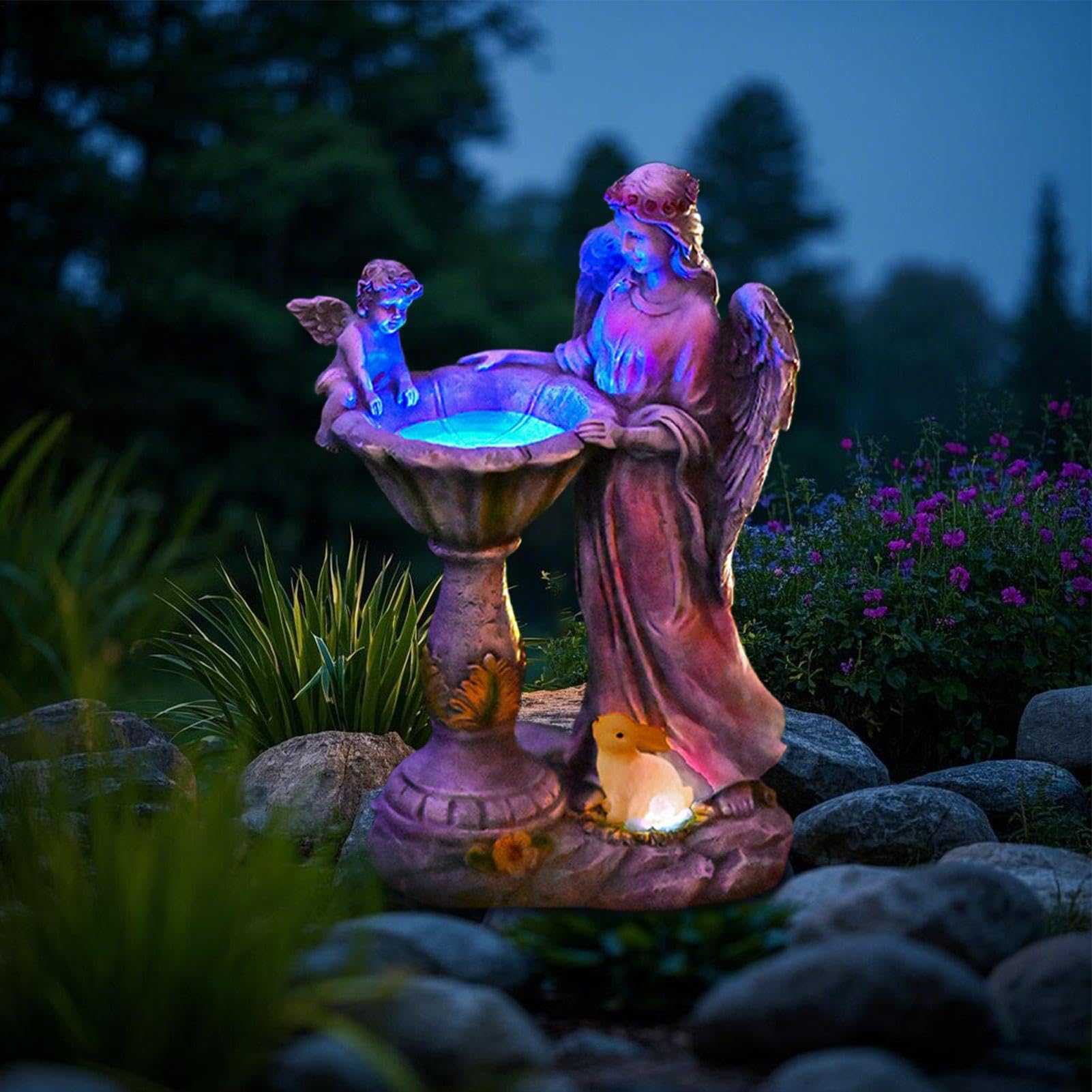 Statue del giardino solare, statua di fata solare Figurina 'angelo solare | 29,5 cm/11,61 pollici di piscina Scultura fata, ornamento esterno per patio, prato, giardino