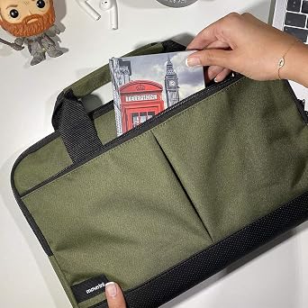 Moserini 13 - 13.3 Macbook Air-Pro Laptop Case with Base Protection, Shoulder Strap (Haki)