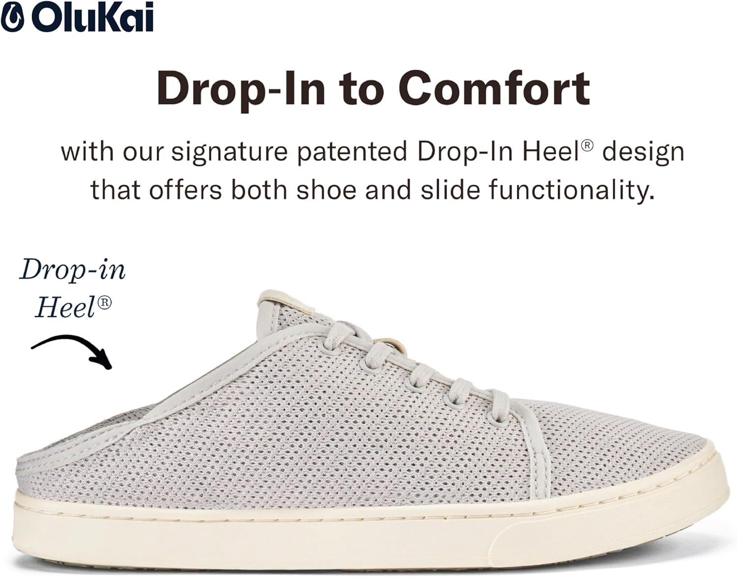 OLUKAI Pehuea Li Women's Lace-Up Sneakers, Casual Everyday Shoes with Drop-in Heel, Lightweight & Breathable Mesh Design, All-Day Comfort & Support - Image 4