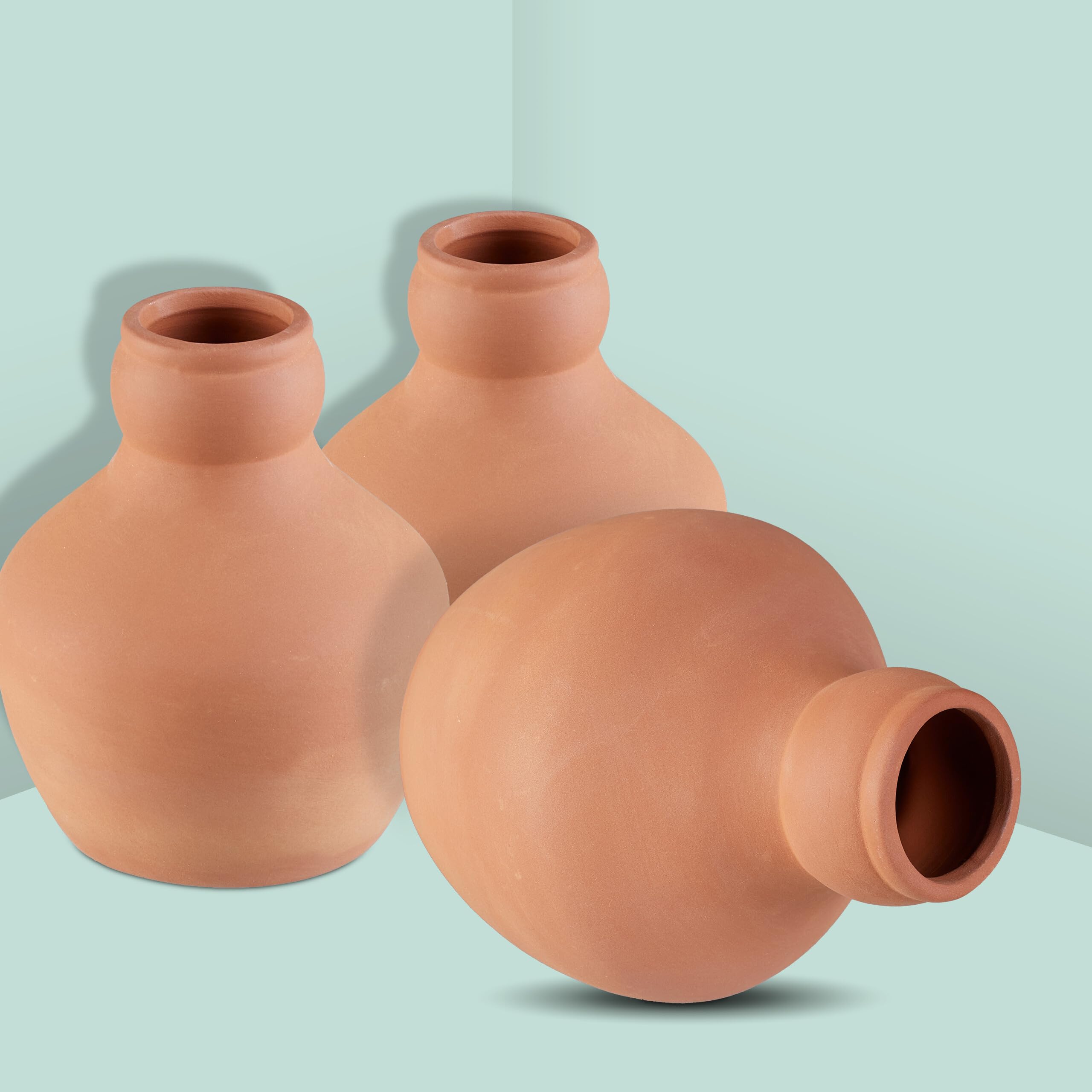 Relaxdays Ollas, zestaw 3 szt., 550 ml, gliniany kolc do nawadniania korzeni, do łóżek i szklarni, palików roślin, terakoty, ceramiki
