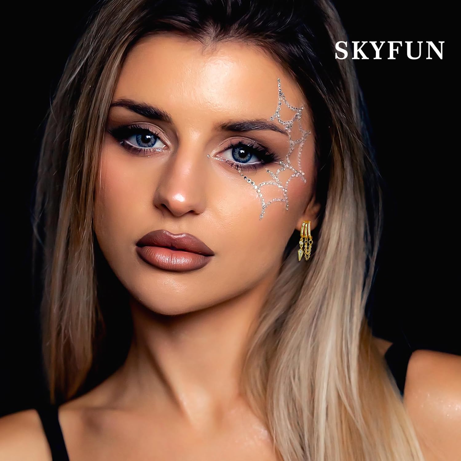 Gold Goth Earrings for Women Dainty Triple Huggie Chain Earrings Cute Small CZ Gothic Drop Dangle Earring Jewelry - Image 5