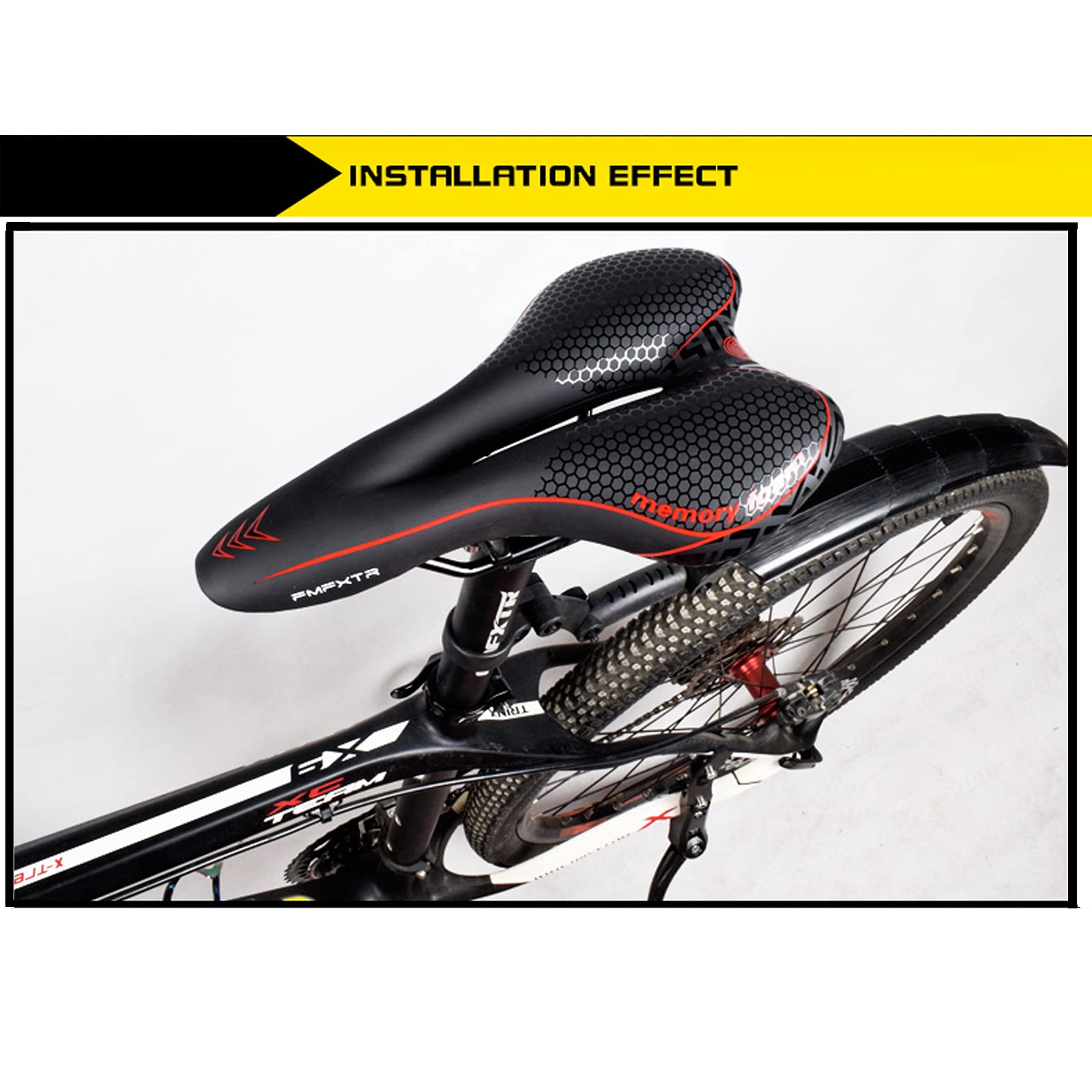 Selle De Vélo Frontstep – Mousse Mémoire De Forme – Double Ressort Amorti – Confortable, Imperméable – Rouge