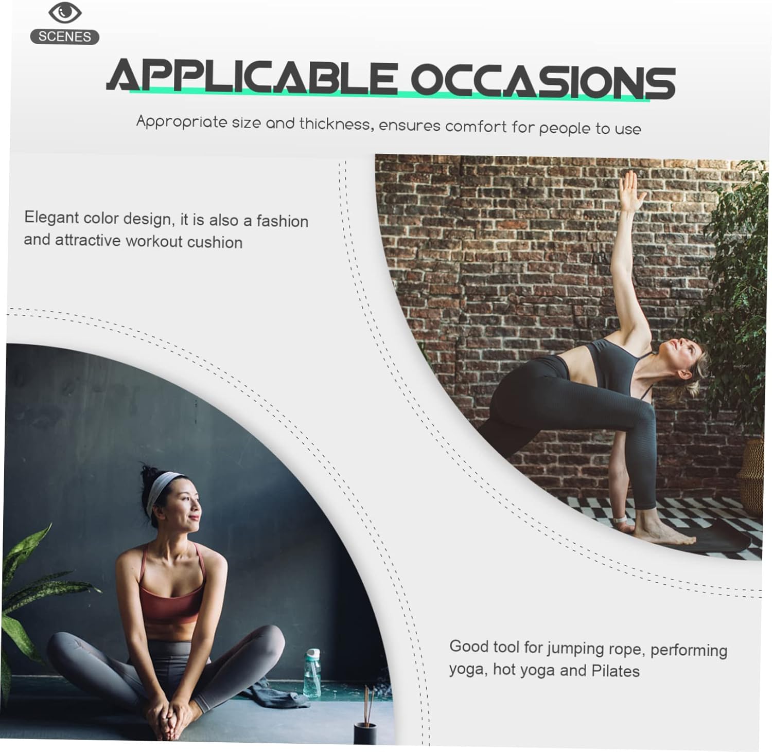 HANABASS Non-Slip TPE Jump Rope Mat Shockproof Round Workout Cushion for Indoor Fitness Thick Sound-Absorbing Exercise Mat for Home Gym Multipurpose Yoga and