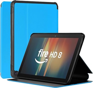 Case Fits 8 Tablet,Slim TPU Back Smart Magnetic Stand Protective Cover,[Sleep/Wake].Incompatible with iPad Samsung TCL 8" Tablet. Light Blue
