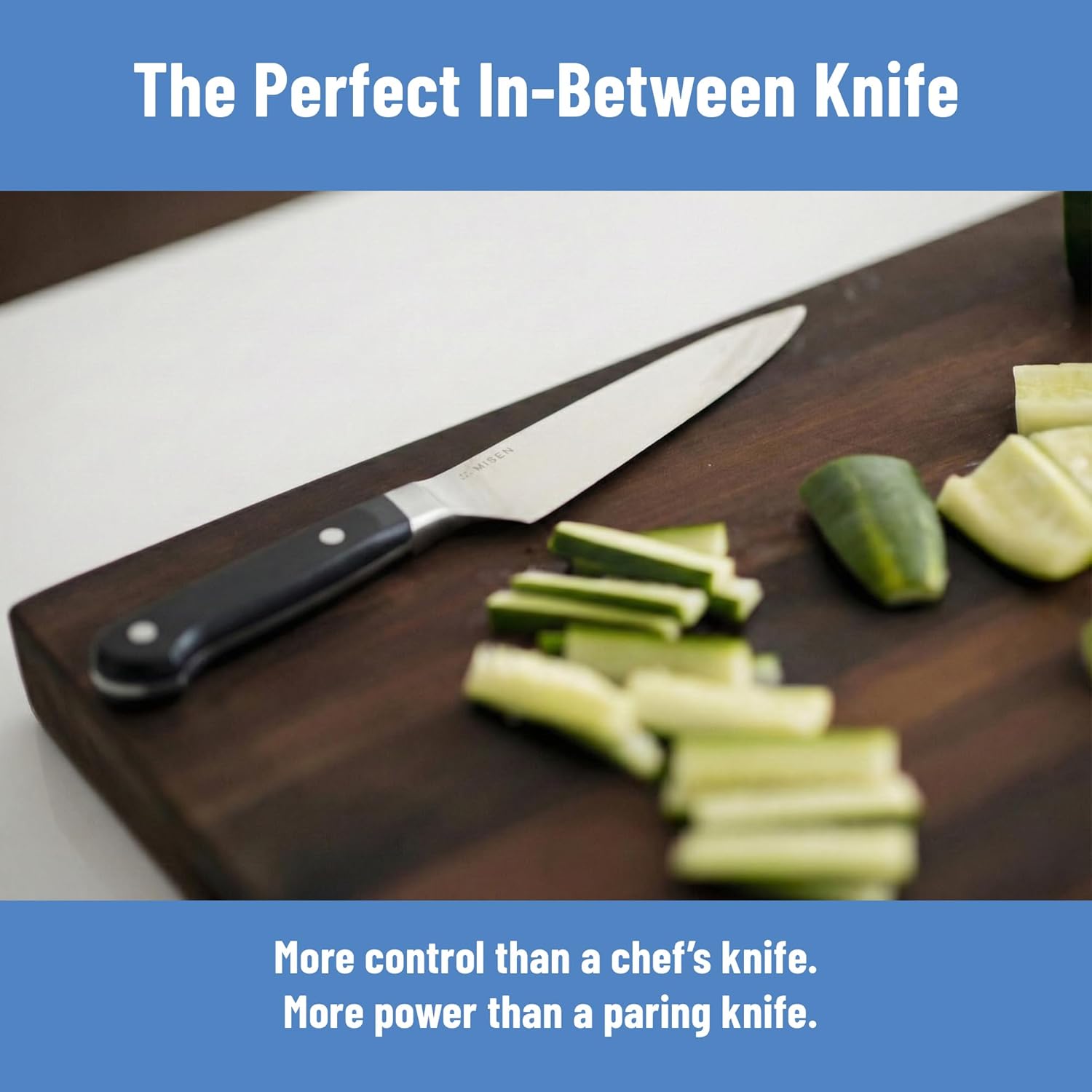 Misen 5.5" Utility Knife – High Carbon Japanese AUS-10 Stainless Steel – Hybrid German & Japanese Blade – Precision Kitchen Knife for Professionals & Home Cooks – Ultimate Cutting Performance - Black