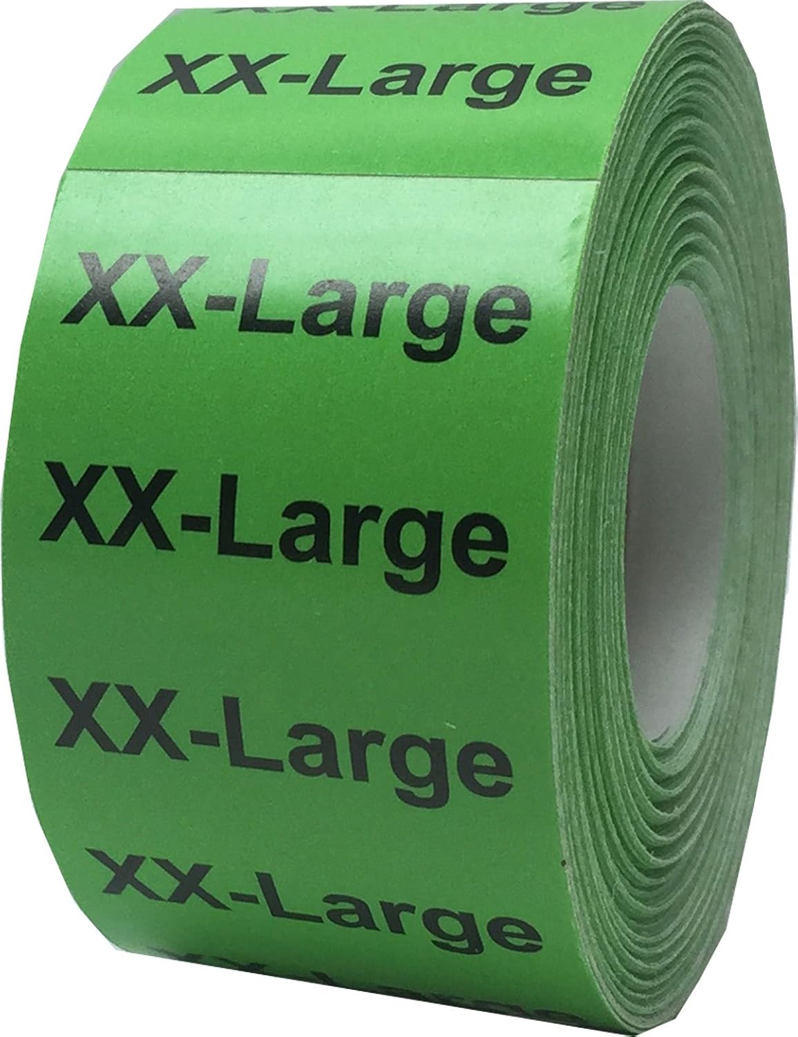 Green XX-Large Clothing Labels – Size Strip Stickers with Black Text, 1.25 x 5 Inch Adhesive Labels, 125 Total Stickers for Retail Apparel, Clothing Organization, and Inventory – Made in the USA
