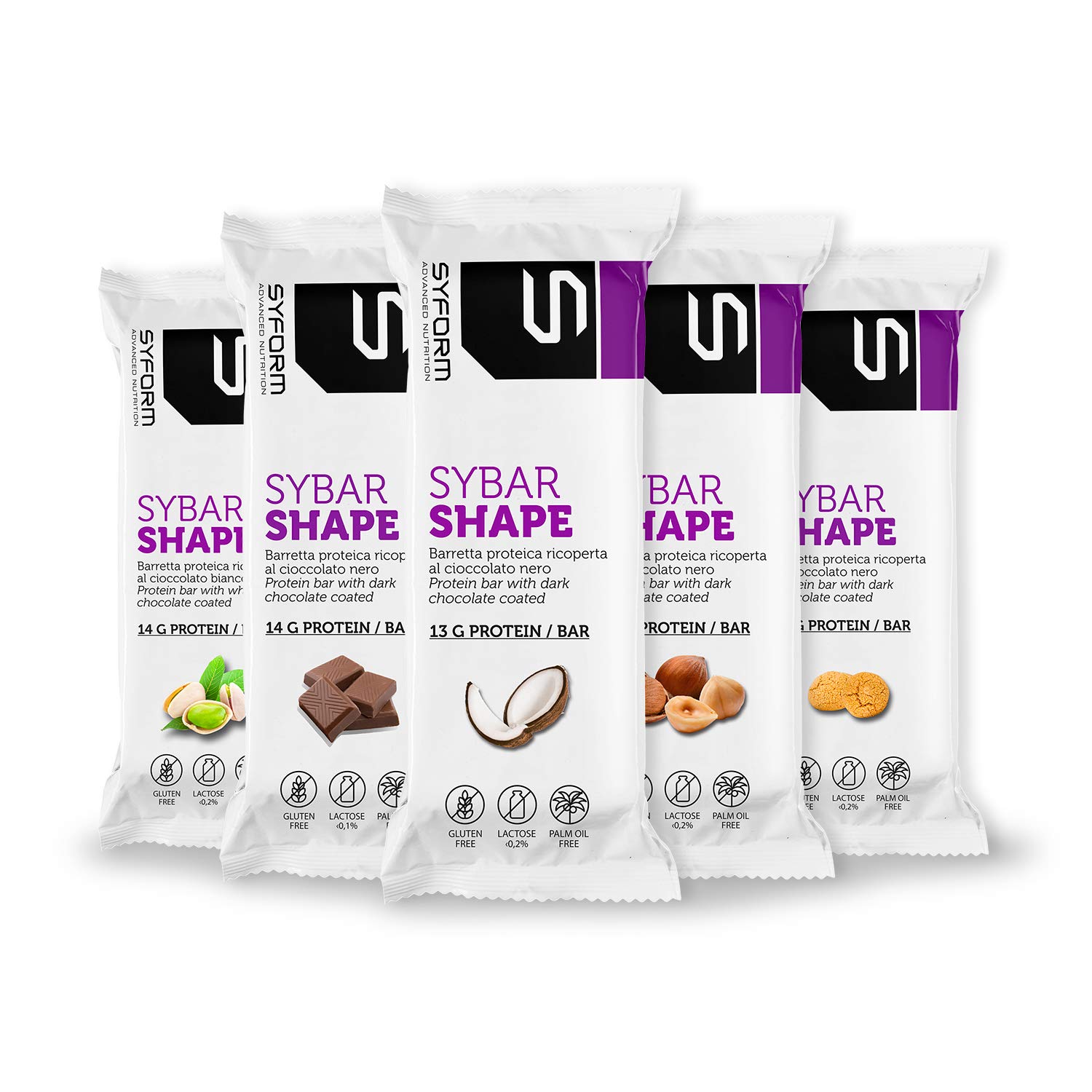 SYFORM SYBAR SHAPE BARRETTA PROTEICA con Cioccolato Nero CACAO, 20 Barrette proteiche 28% di proteine, gluten free, lactose <0,2%, palm oil free Spezza fame e sostitutivo pasto