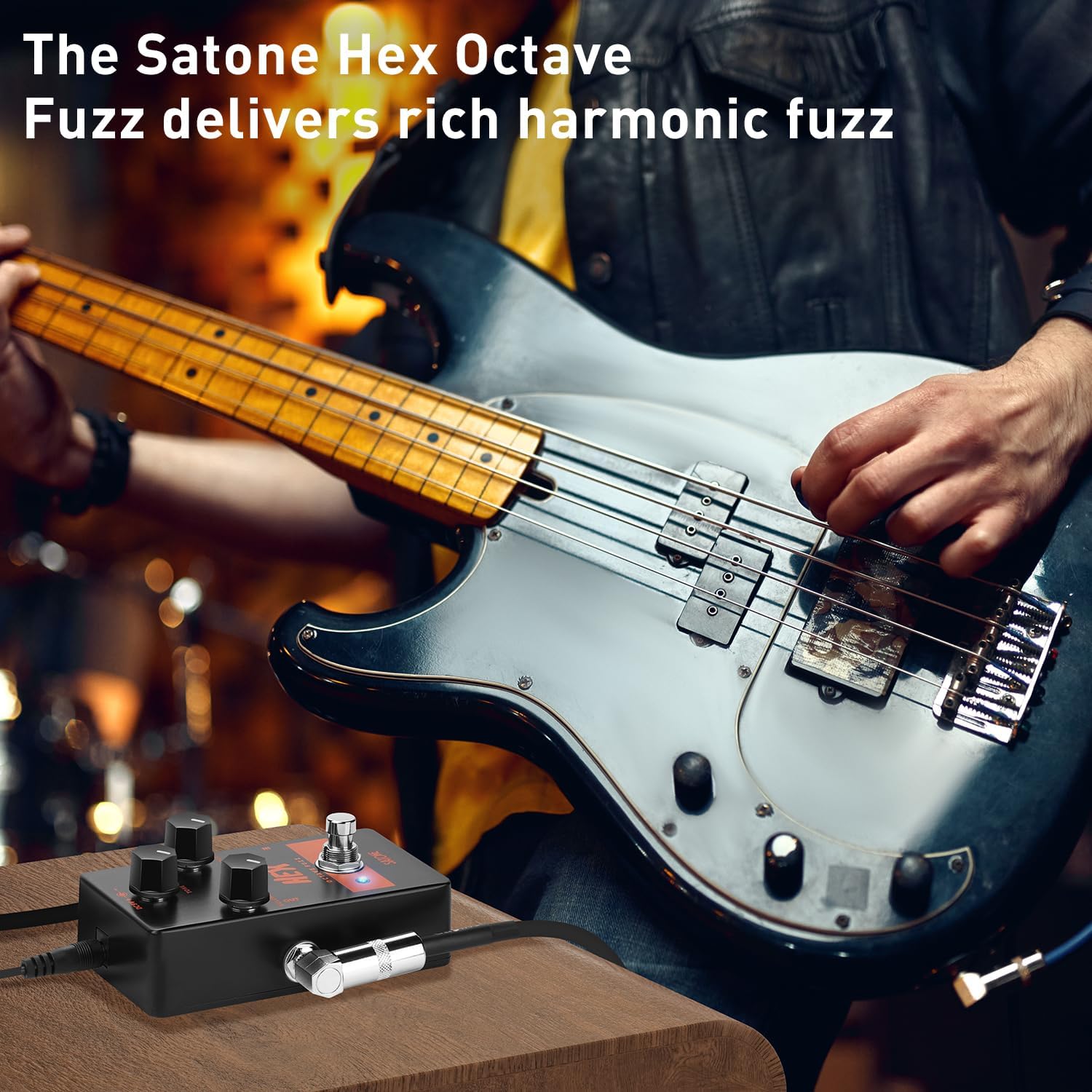 Satone S804 Hex Octave Fuzz Electric Guitar Effect Pedal - Classic Octave Fuzz Effect Preset Acoustic Metal Pedal with True Bypass