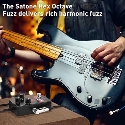 Vista 31 de Satone Pedal de efecto de guitarra eléctrica S807 Hugger Compressor - Pedal de metal acústico preestablecido con efecto de compresor de circuito