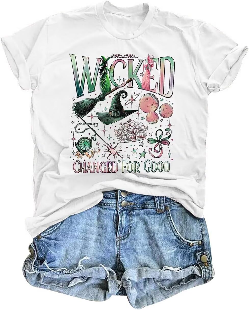 Musical Shirt Women Changed for Good Witch and Princess Shirts Musical Movie Fan Gifts Tee Casual Short Sleeve Tops