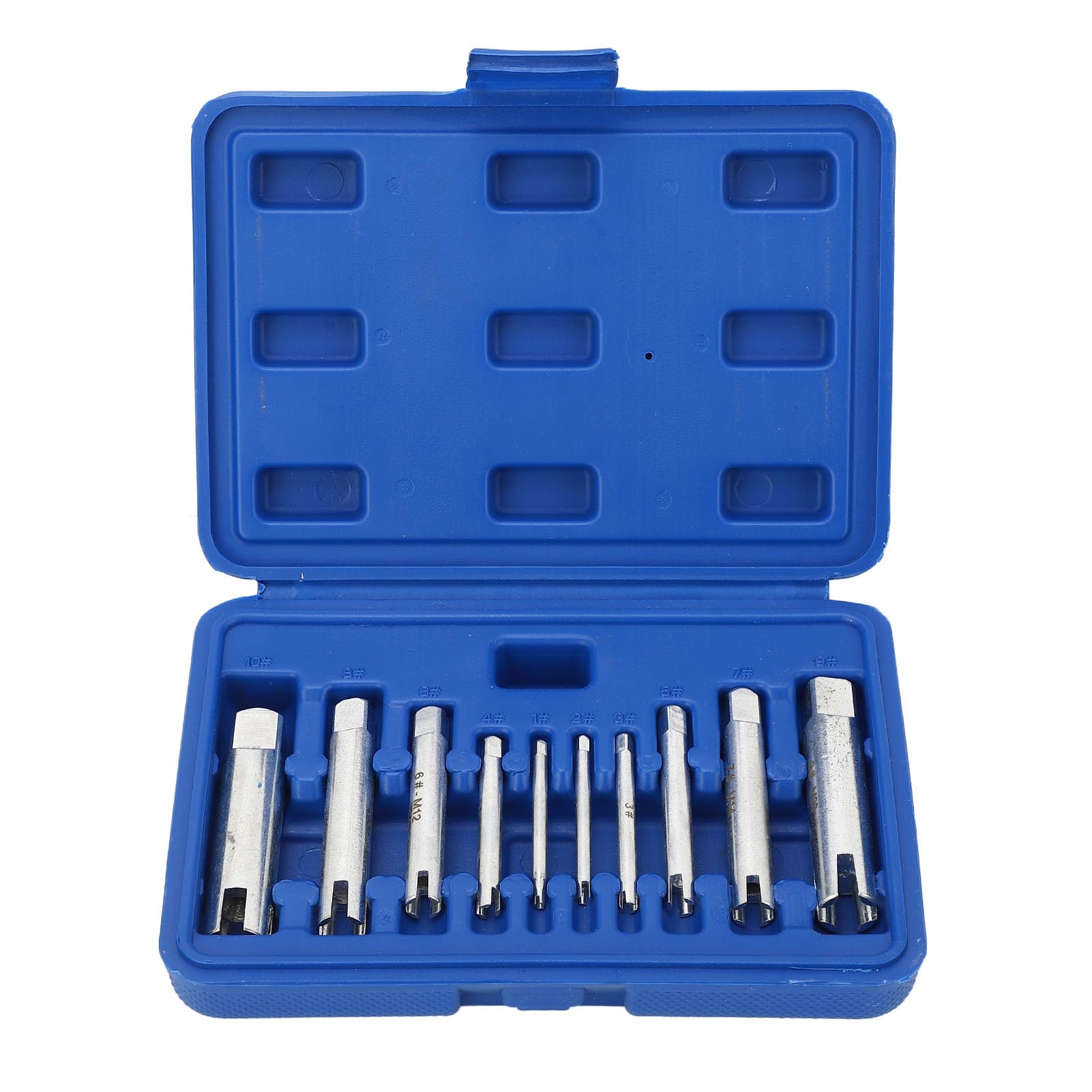 Juego de 10 Extractores de Tornillos Rotos con Caja | Removedor de Tornillo de Cabeza Rota, Extractor de Grifos de Cabeza Rota, Para M4 M5 M6 M8 M10 M12 M14 M16 M20 M22