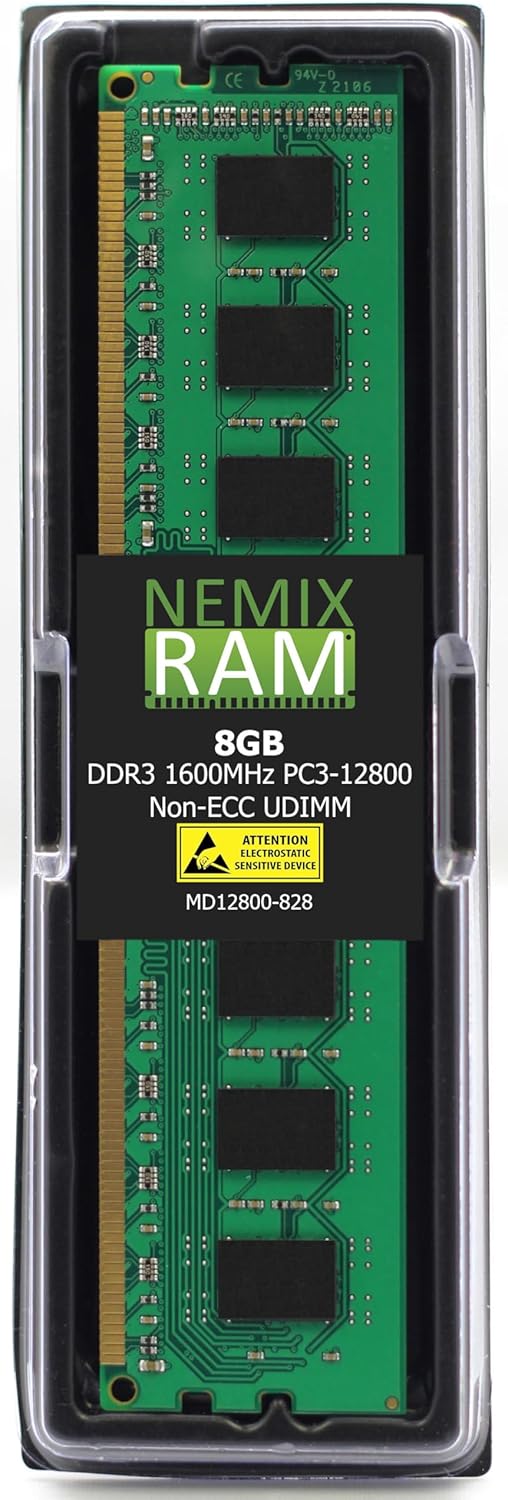 NEMIX RAM 8GB (1X8GB) DDR3 1600MHZ PC3-12800 2Rx8 1.5V 240-PIN Non-ECC UDIMM Compatible with Dell SNP66GKYC/8G A6994446 Unbuffered PC Memory