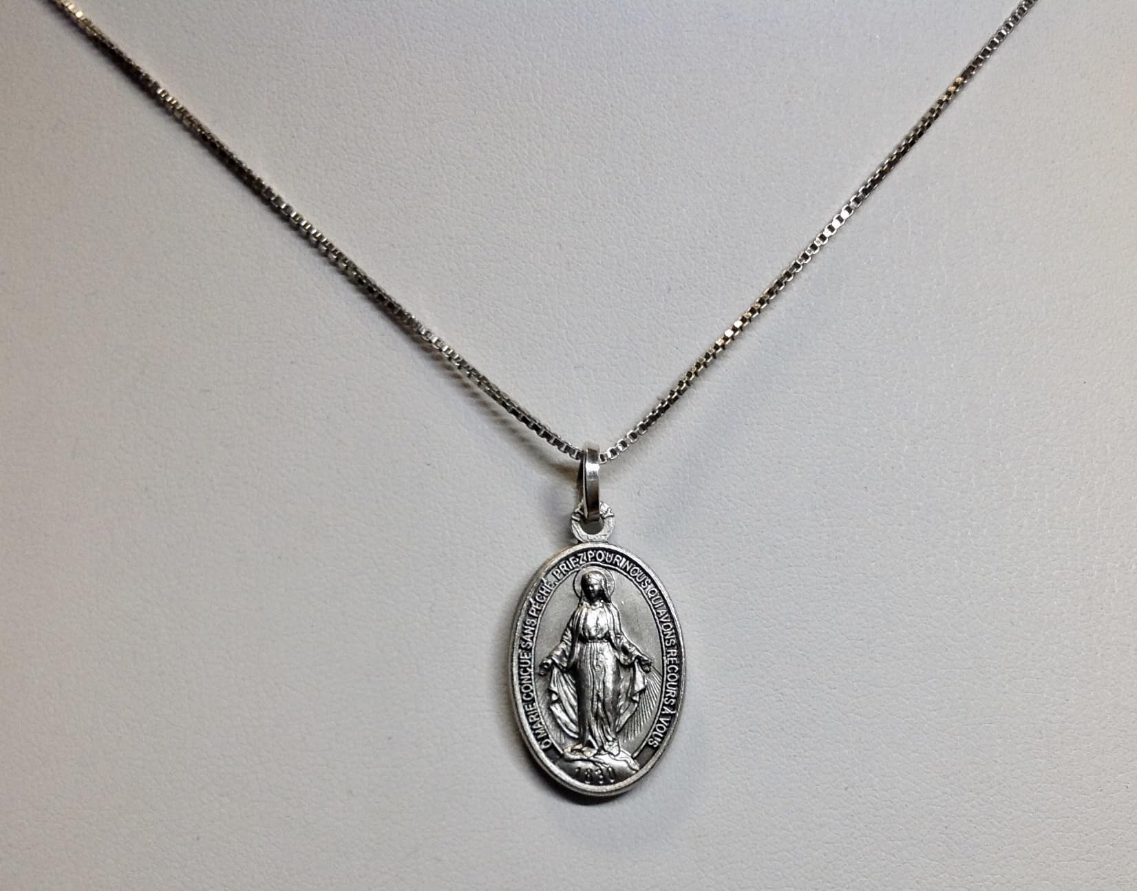 I G J LA MEDALLA MILAGROSA EN PLATA DE LEY 925 - LA ORIGINAL - 100% MADE IN ITALY - LAS MEDALLAS DE LOS SANTOS PATRONOS
