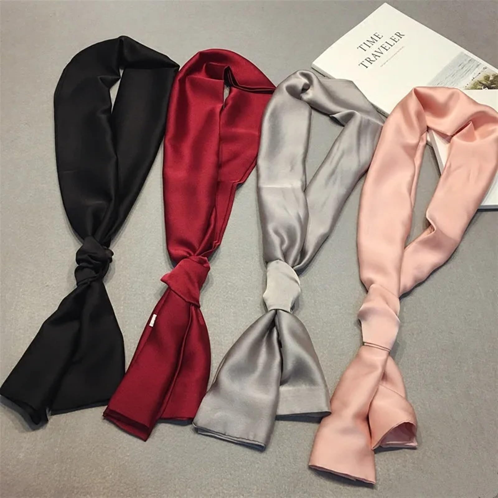 Bufanda Cuadrada de Seda Mulberry, Pañuelo de satén de seda, pañuelo de moda for mujer, diadema, bufanda for el cabello, bolso, bufandas, bufandas femeninas for damas, bufanda de seda for mujer(Red)