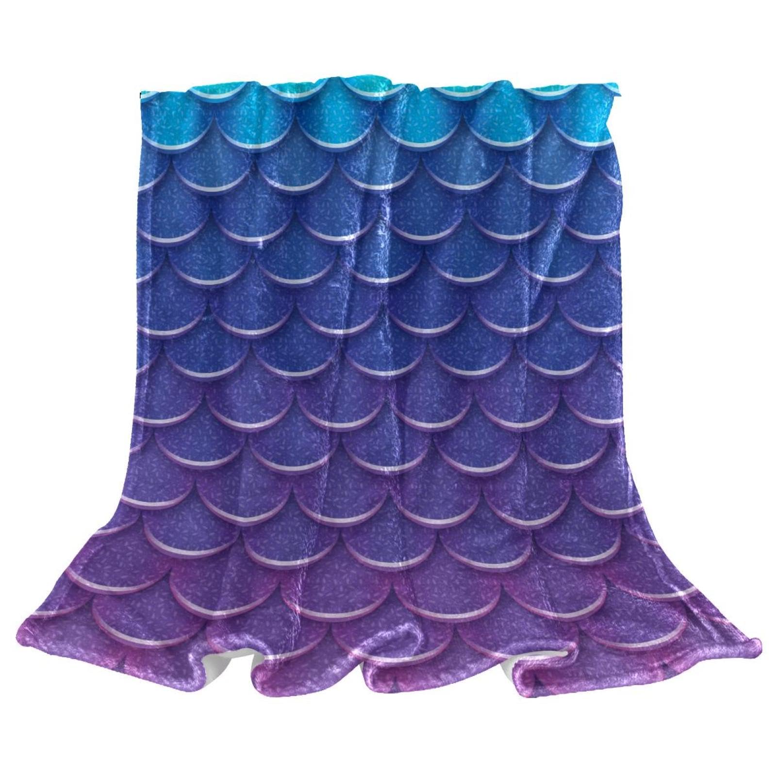 Couverture polaire écaille de sirène violette de canapé et lit 150x200cm