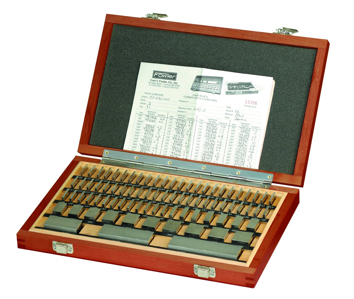 Fowler 536720280, 81 Piece Square Gage Block Set Gauge Blocks