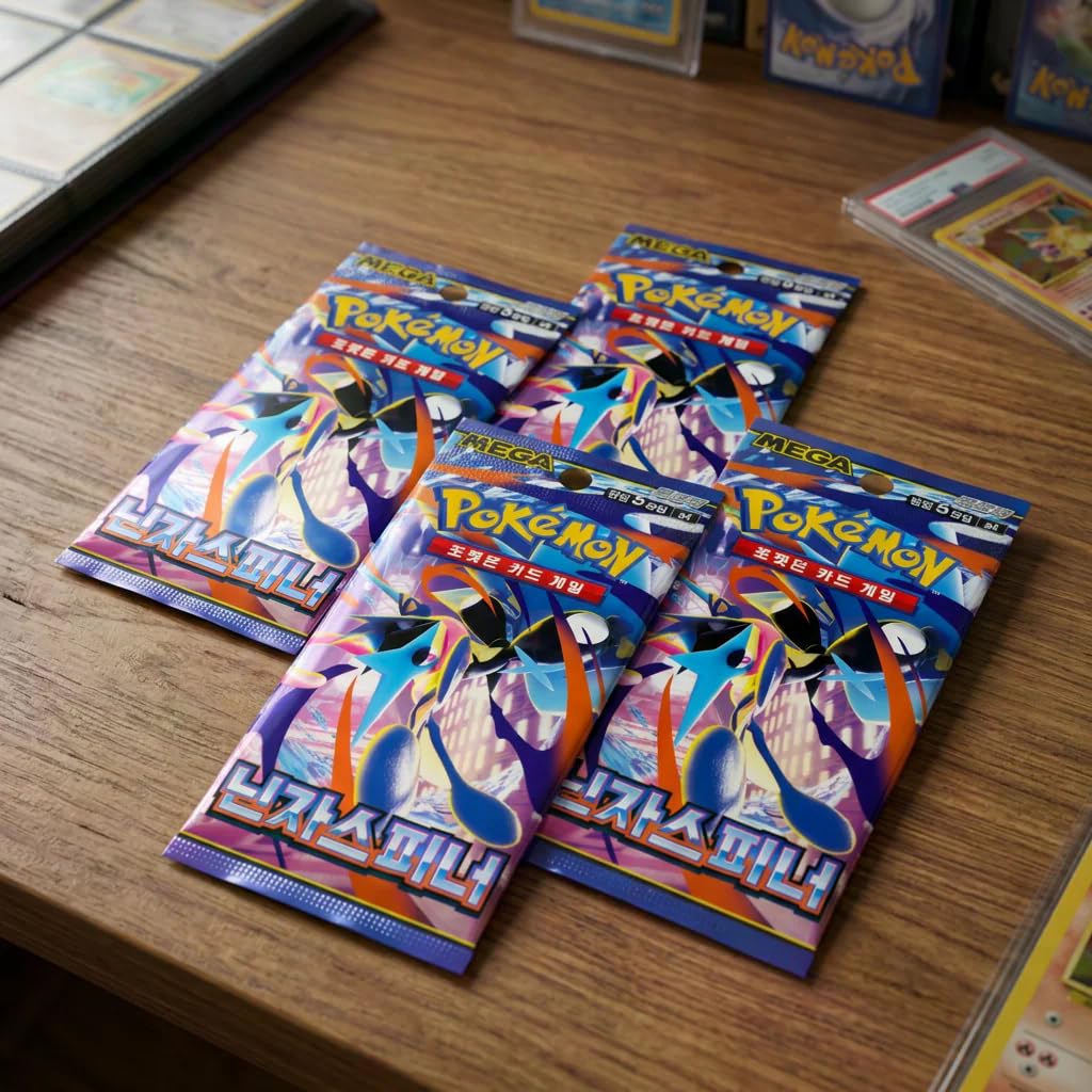 Pokemon Ninja Spinner Display Koreanisch – 30 Booster mit 5 Karten, Mega Quajutsu ex, Koreanische Ausgabe