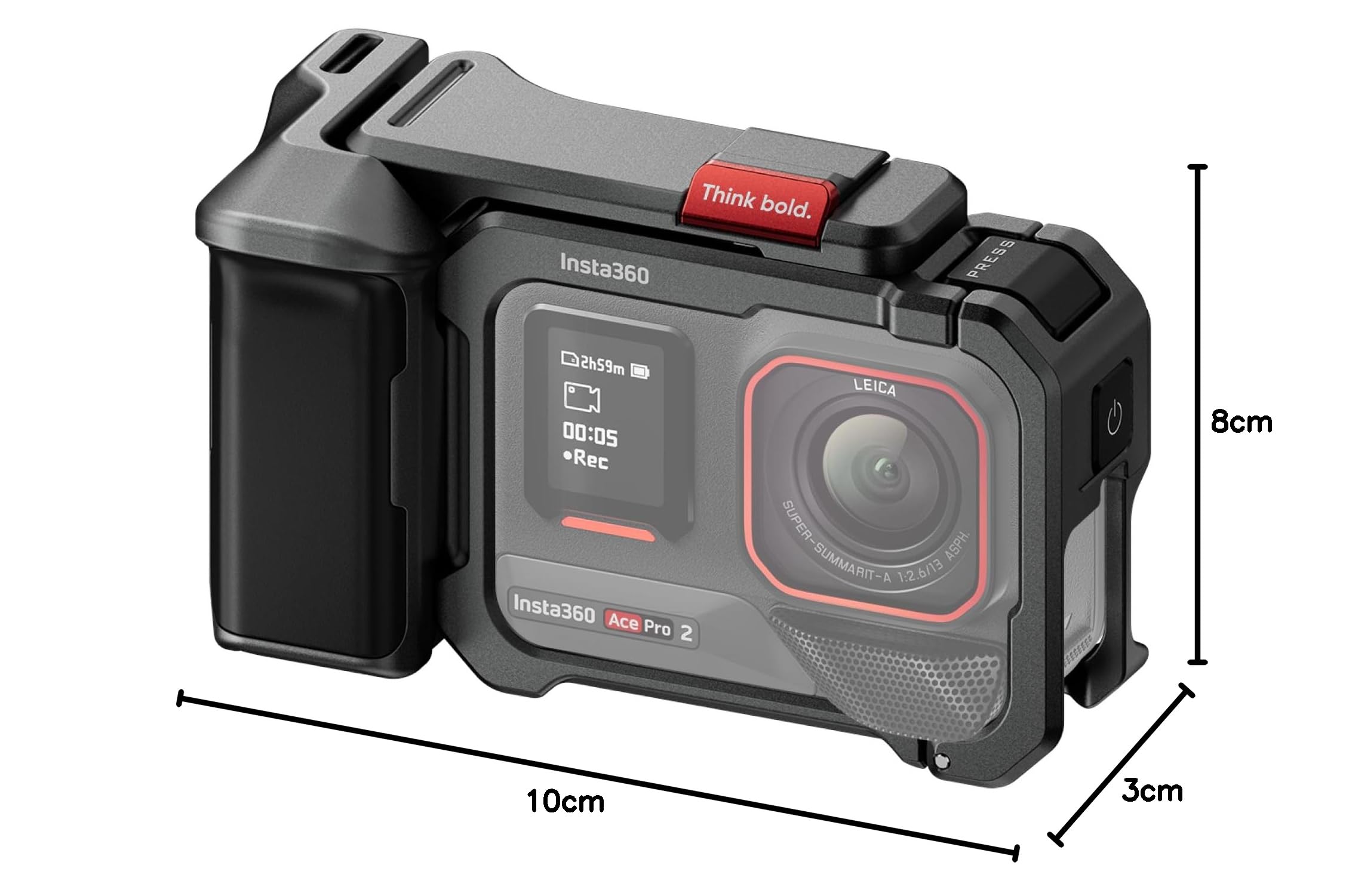 Paquete de empuñadura Xplorer para Insta360 Ace Pro 2/ Insta360 Ace Pro, Gris Pizarra