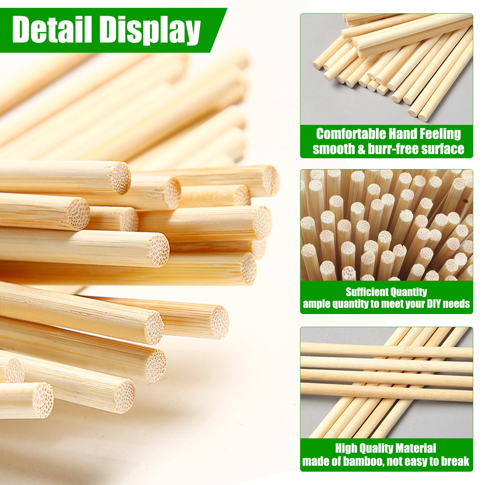 150 Stück Holzstäbe Zum Basteln - 3mm X 20cm Runde Stäbchen Für DIY Projekte Und Dekoration