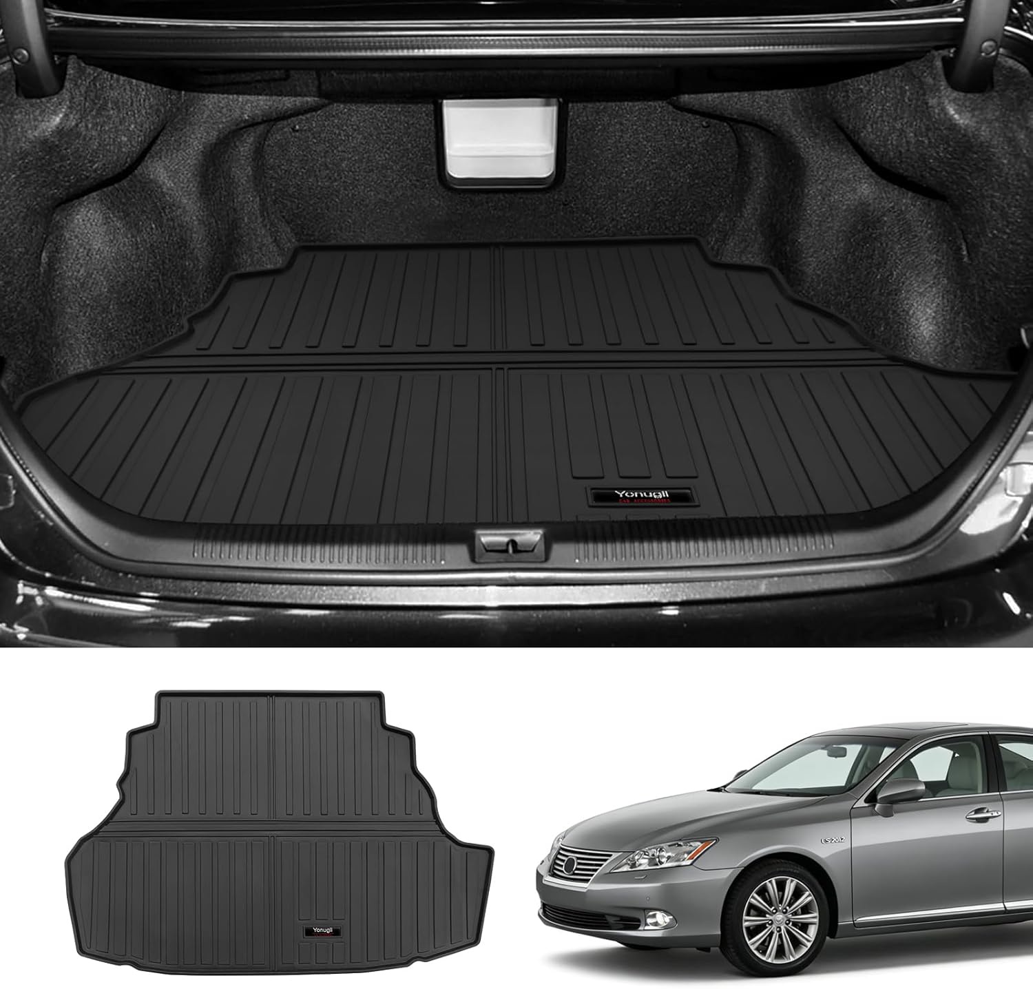 Custom for 2007-2012 Lexu ES 350 Cargo Mats Trunk Liner All Weather TPE Protection Mat Accessories (for 2007-2012 Lexu ES)