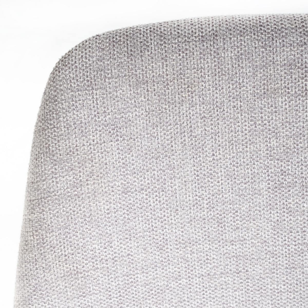 4 sillas de comedor Lina gris tapizadas en lino con patas metálicas negras | Sillas ligeras de diseño ergonómico y elegante para comedor, cocina u hostelería. Asiento acolchado y cómodo fácil de lavar.