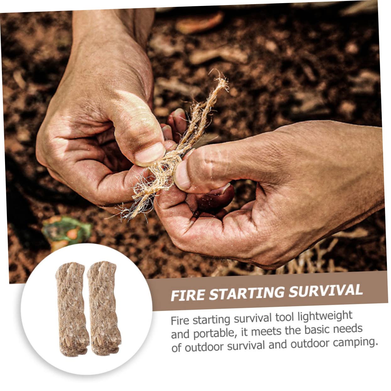 Anneome Long Burning Jute Ropes Fire Starter Tool for Stove Fire Rope Outdoor Survival