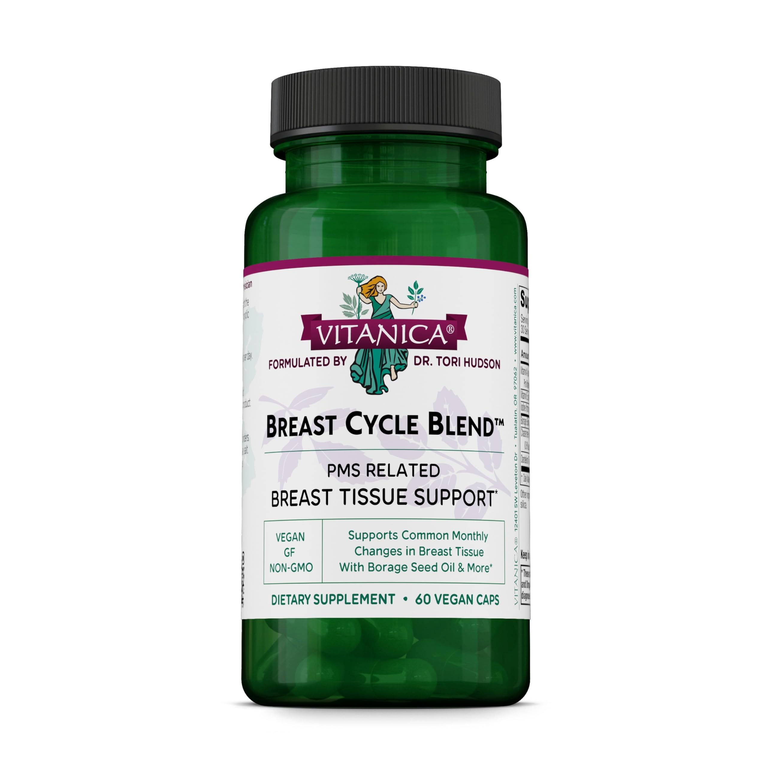 Vitanica Breast Cycle Blend, Iodine & Borage Oil, Vegan, 60 Capsules